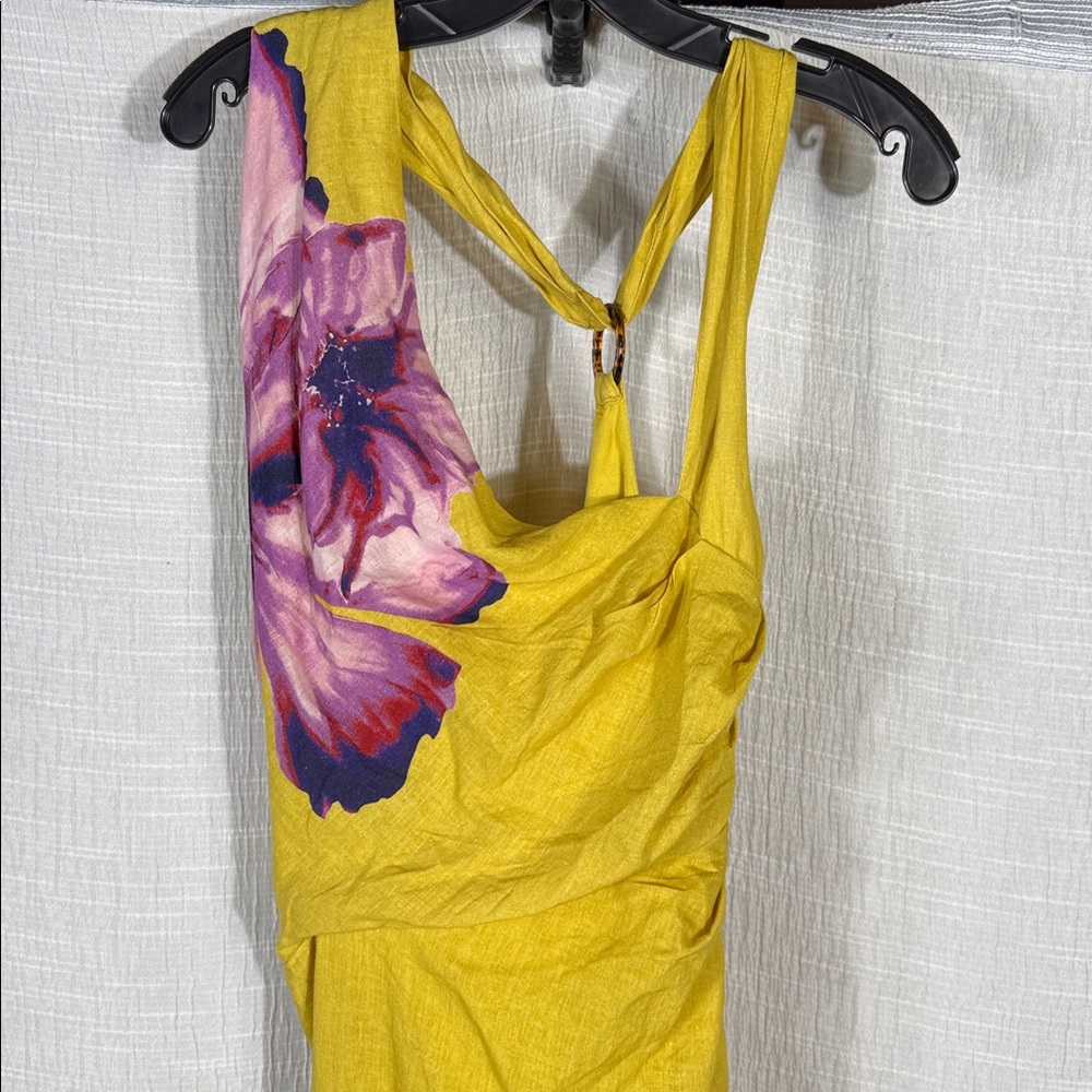 Anthropologie Asymmetrical‎ Linen Side Slit Maxi Dress medium NWT - Picture 4 of 11
